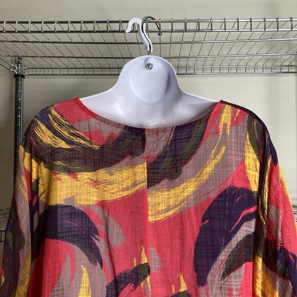 Made in Italy Women's‎ Colorful Abstract Cotton Tunic Top Est. Size 2X Vibrant - Picture 9 of 10